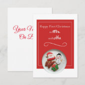 Vrolijke Eerste Kerstmis als de heer en mevrouw Wh Kaart (Voorkant / Achterkant)