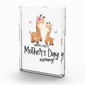 Vrolijke eerste moederdag 🦒 Giraffe + botervliege Fotoblokken (Rechts)