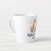 Vrolijke eerste moederdag 🦒 Giraffe + botervliege Latte Mok (Linkerhoek)