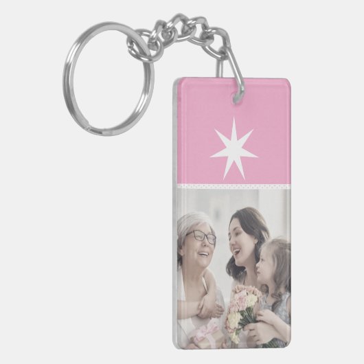 Vrolijke eerste moederdag leuke foto sleutelhanger (Voorkant Links)