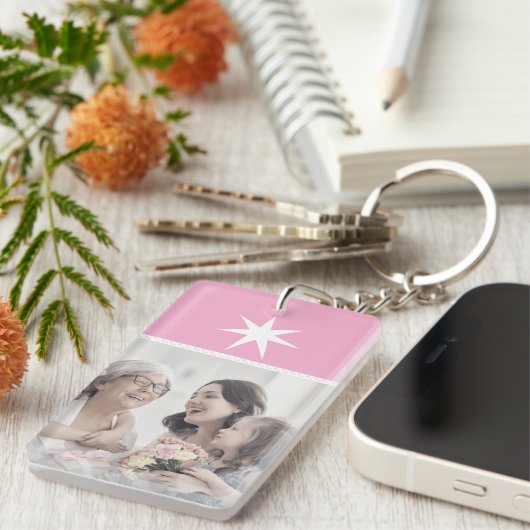 Vrolijke eerste moederdag leuke foto sleutelhanger (Voorkant Rechts)