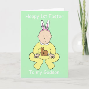 Vrolijke Eerste Pasen voor mijn Godson. Feestdagen Kaart