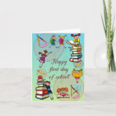 Vrolijke eerste schooldag kaart (Voorkant)