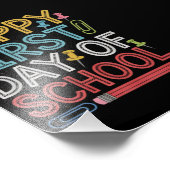 Vrolijke eerste schooldag terug naar school foto afdruk (Hoek)