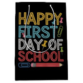 Vrolijke eerste schooldag terug naar school medium cadeauzakje (Voorkant)