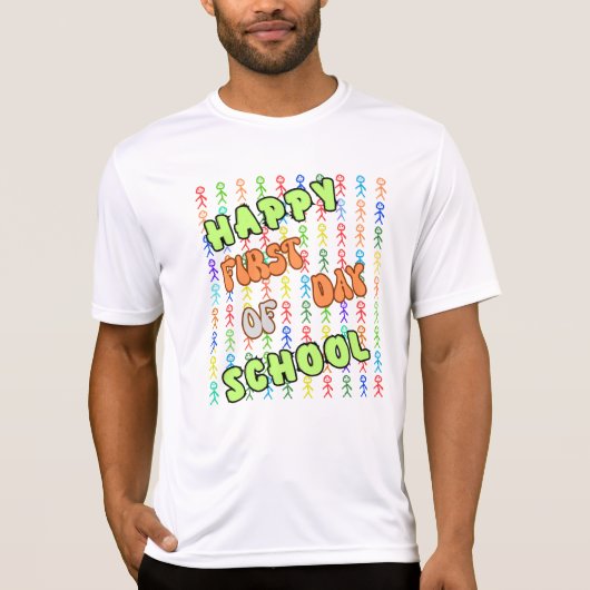 Vrolijke eerste schooldag terug naar school t-shirt (Voorkant)