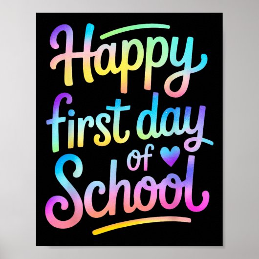 Vrolijke eerste schooldag terug naar schoolstudent poster (Voorkant)