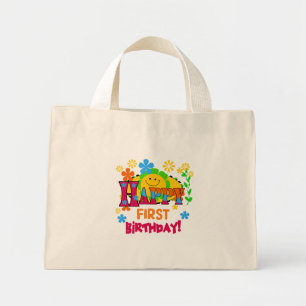 Vrolijke eerste verjaardag T-shirts en geschenken Mini Tote Bag