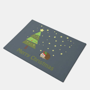 Vrolijke Egel Christms Deurmat