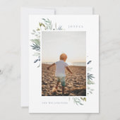 Vrolijke Elegant Winter gebladerte Single Photo Feestdagenkaart (Voorkant)