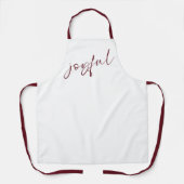 Vrolijke elegante Bourgondische kalligrafie Schort (Voorkant)