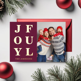 Vrolijke Elegante Foto Kerst Goud Folie Feestdagenkaart