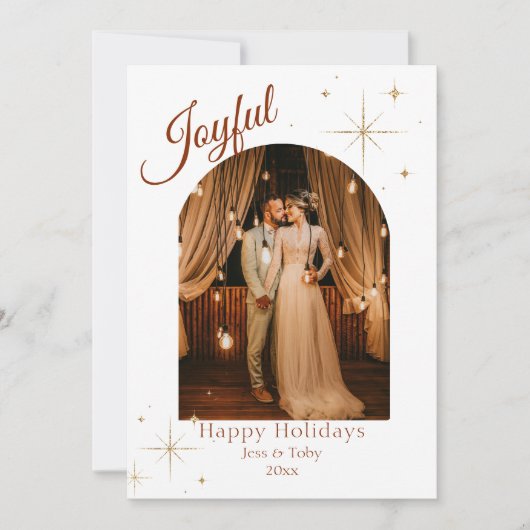 Vrolijke Elegante Foto Kerst Kaart (Voorkant)