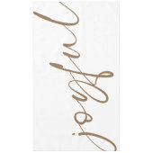 Vrolijke Elegante Gouden Kalligrafie Wit Tafelkleed (Voorkant)