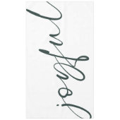 Vrolijke Elegante Groene Kalligrafie Wit Tafelkleed (Voorkant)