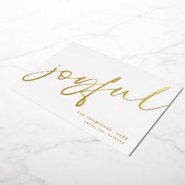 Vrolijke Elegante Kalligrafie Naam Kerstmis Wit Folie Feestdagenkaart