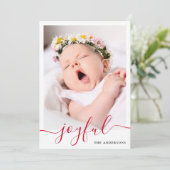 Vrolijke Elegante Kerstfoto Feestdagenkaart (Staand voorkant)