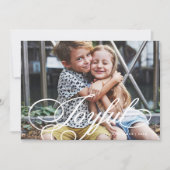 Vrolijke Elegante Script Foto Vakantie Feestdagenkaart (Voorkant)