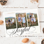 Vrolijke Elegante Script Witte Multi Foto Vakantie Feestdagenkaart