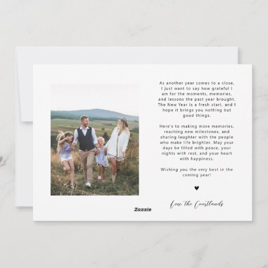 Vrolijke Elegante Script Witte Multi Foto Vakantie Feestdagenkaart (Achterkant)