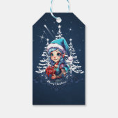 Vrolijke elf cadeaulabel (Achterkant)