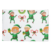 Vrolijke Elf met cadeaupatroon Kussensloop (Achterkant)