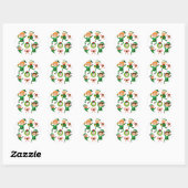 Vrolijke Elf met cadeaupatroon Ronde Sticker (Vel)