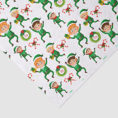 Vrolijke Elf met cadeaupatroon Tissuepapier (Detail)