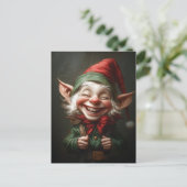 Vrolijke elf met een grote lach briefkaart (Staand voorkant)