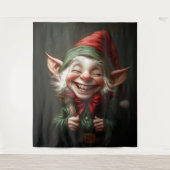 Vrolijke elf met een grote lach wandkleed (Voorkant)