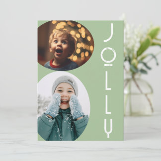 Vrolijke en Blijde Twee Kinderen Kerst Feestdagenkaart