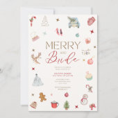 Vrolijke en bruid Kerst bruidsfeest Kaart (Voorkant)