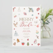 Vrolijke en bruid Kerst bruidsfeest Kaart (Staand voorkant)