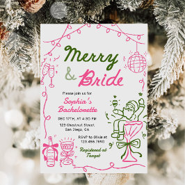 Vrolijke en bruid kerst vrijgezellenfeest kaart