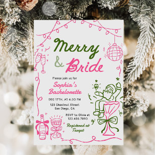 Vrolijke en bruid kerst vrijgezellenfeest kaart