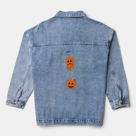 Vrolijke en droevige Halloween Buckets Denim Jacket