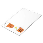 Vrolijke en droevige Halloween Buckets Notitieblok (Schuin)