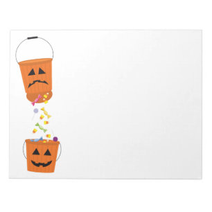 Vrolijke en droevige Halloween Buckets Notitieblok