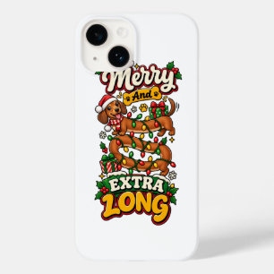 Vrolijke En Extra Lange Dachshund Kerst Morsige Do Case-Mate iPhone 14 Hoesje