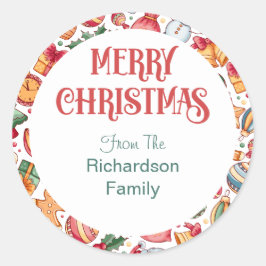 Vrolijke en feestelijke Merry Christmas Envelope S Ronde Sticker