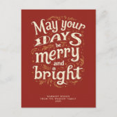  vrolijke en felrode kerst feestdagenkaart (Voorkant)