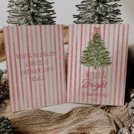  vrolijke en felrode strepen kerstboom feestdagenkaart