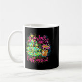 Vrolijke En Gecaffeïneerde Kerstboom Coquette Stri Koffiemok (Links)