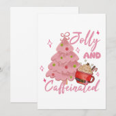 Vrolijke en Gecaffeïneerde Kerstboom Koffie Design Kaart (Voorkant / Achterkant)