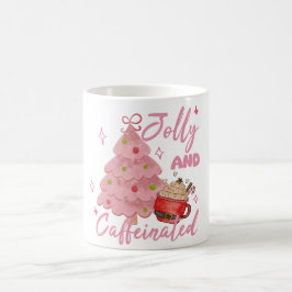 Vrolijke en Gecaffeïneerde Kerstboom Koffie Design Koffiemok