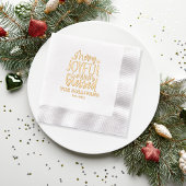 Vrolijke en gelukkige familienaam | Datum Folie Servetten