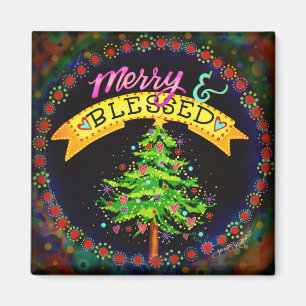 Vrolijke en gezegende feestelijke Kerstmis Inspira Magneet