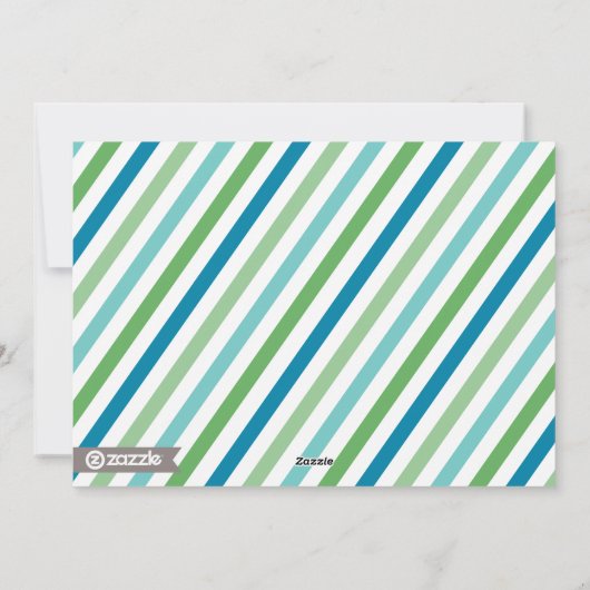 Vrolijke en Heldere | Blauwe en Groene Foto Feestdagenkaart (Achterkant)