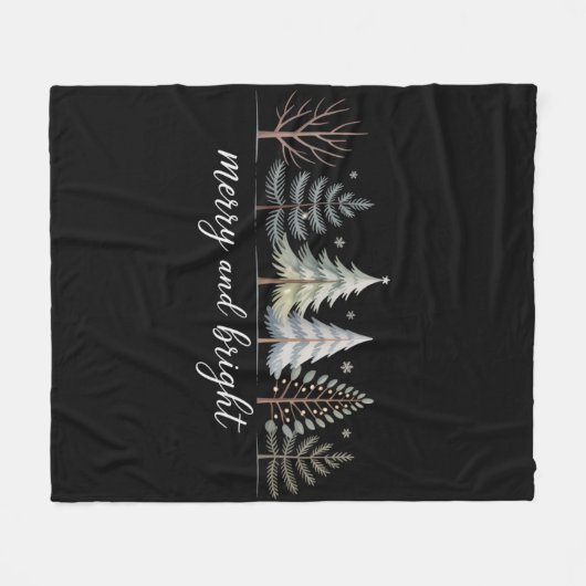 Vrolijke en heldere bomen Kerstvakantie Winter Fleece Deken (Voorkant (Horizontaal))