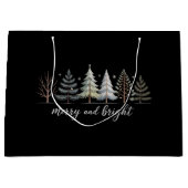 Vrolijke en heldere bomen Kerstvakantie Winter Groot Cadeauzakje (Voorkant)